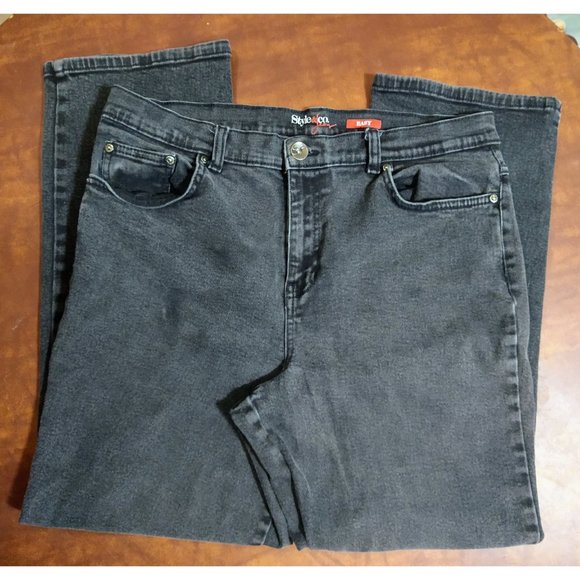 Style & Company-Easy-Black Womens Jeans size 32x27 Stretch Inseam 26 CLEARANCE! - Picture 2 of 4